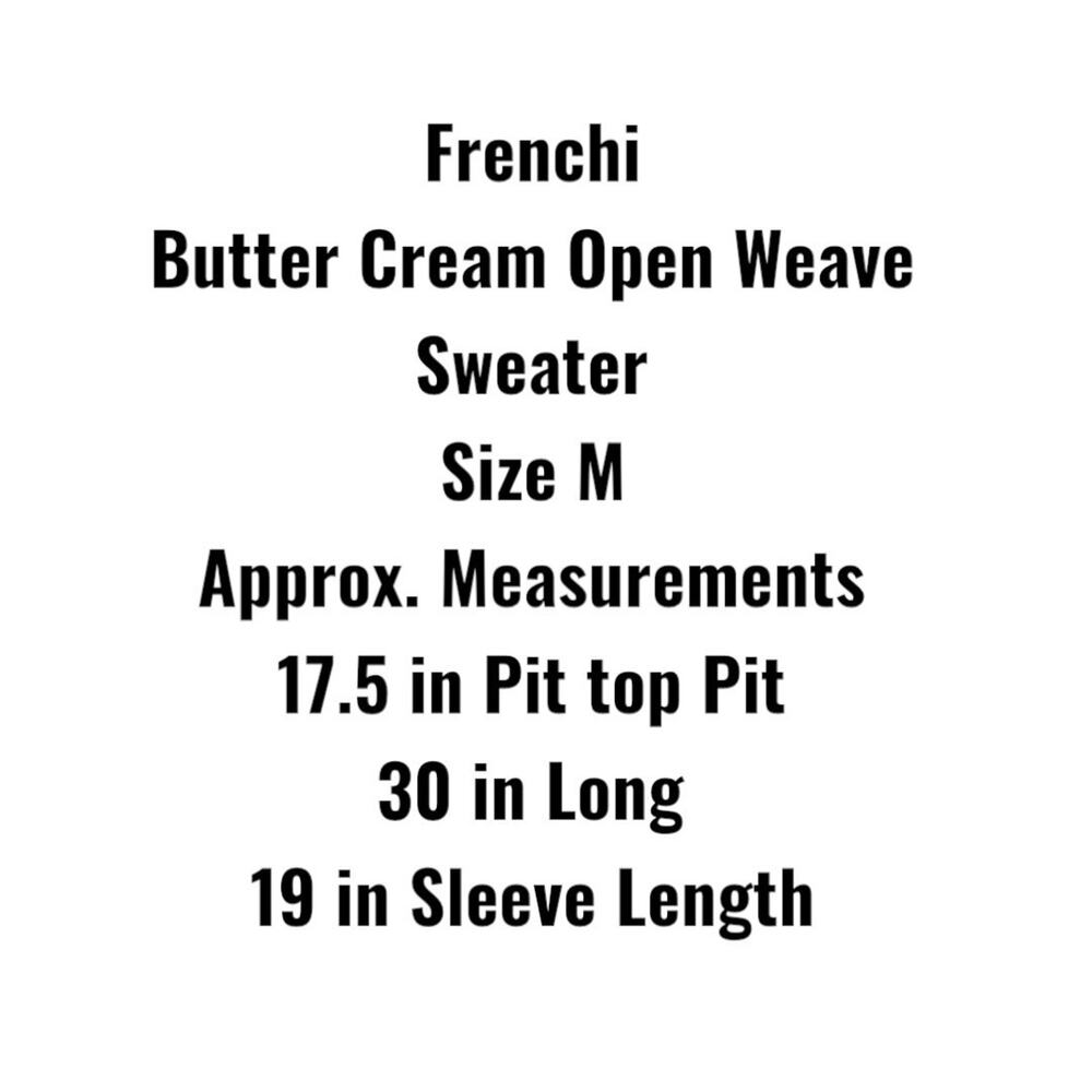 Frenchi Womens Size M Open Weave Long Sweater Butter‎ Cream Knit 3/4 Sleeve - Picture 4 of 7